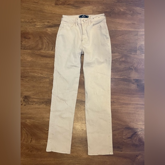 3/$15 New Peach Beige HOLLISTER Ultra High-Rise 90s Vintage Straight 3R w26 L31 - Picture 1 of 9
